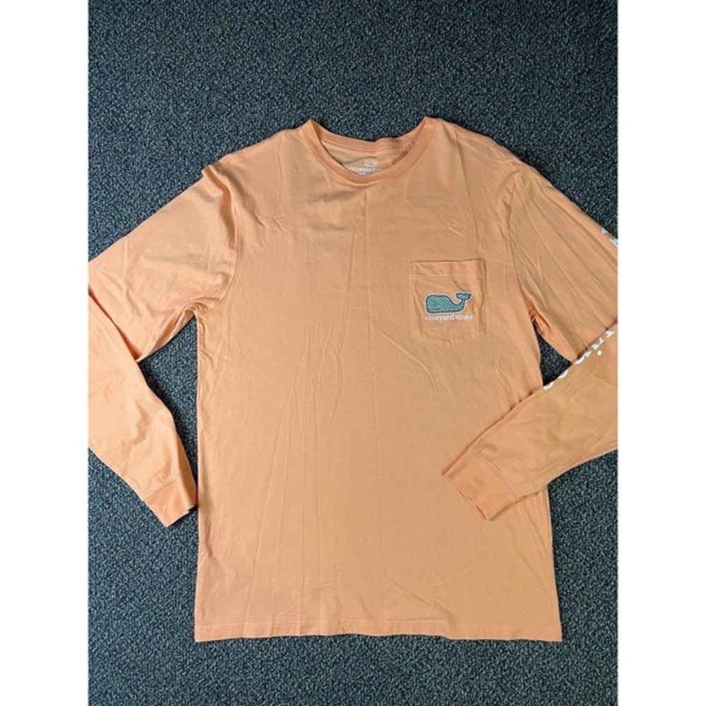 VINEYARD VINES ORANGE LONG SLEEVE SHIRT SIZE S